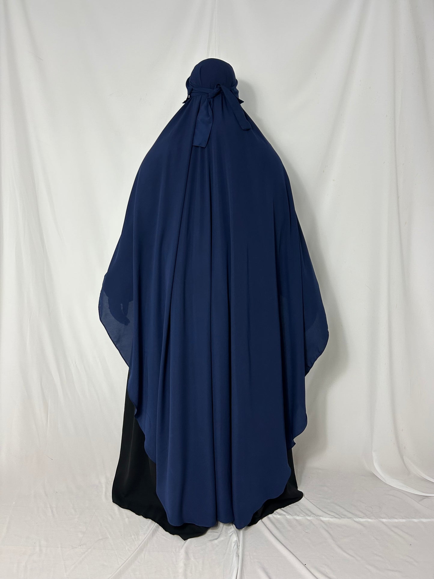 160cm Maxi Khimar with Matching Niqab - Navy