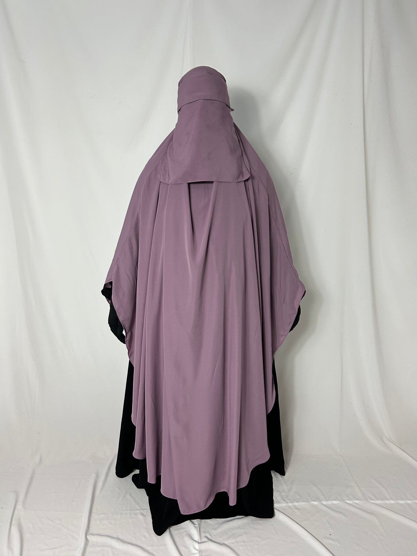 160cm Maxi Khimar With Matching Niqab  - Lavender