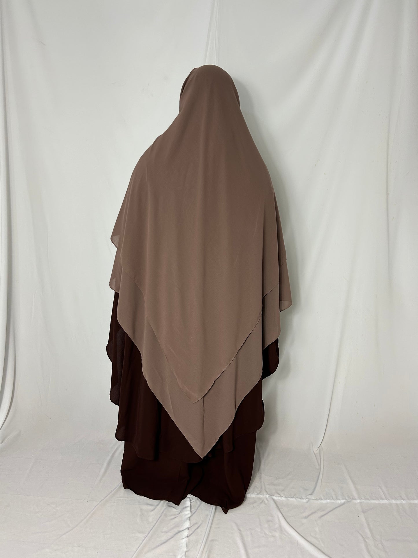 XL Diamond Eye-Flap Triple Layer Niqab - Taupe