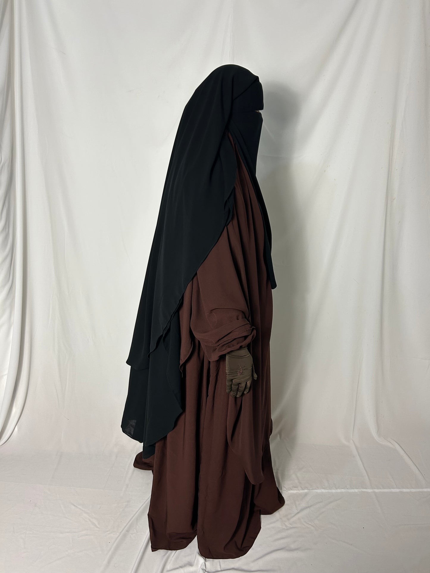 XL Eye-Flap Triple Layer Niqab - Black