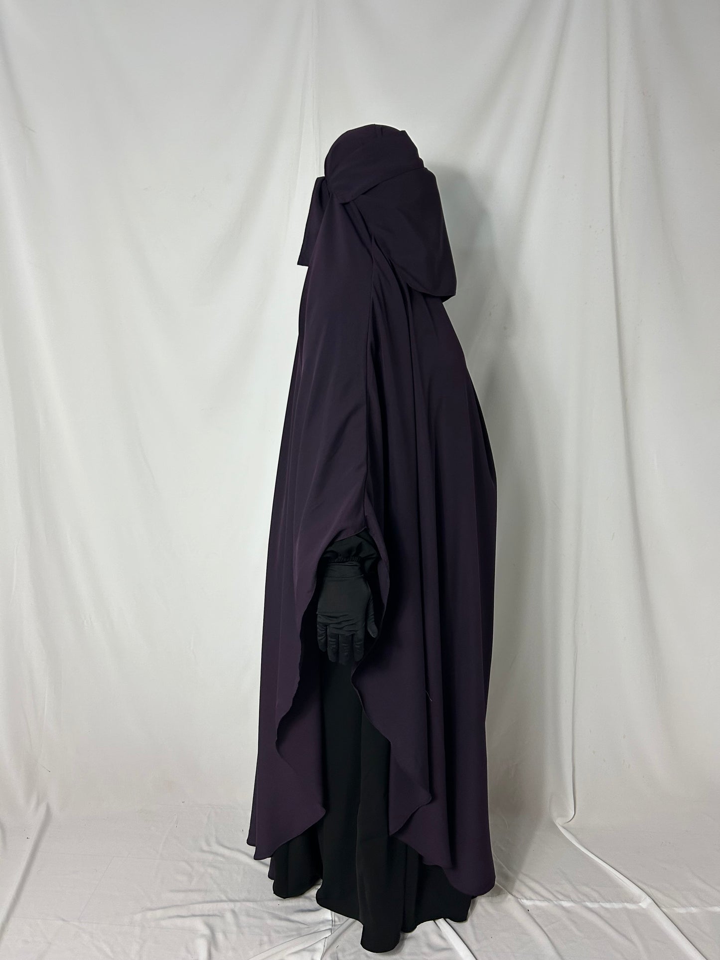 160cm Maxi Khimar With Matching Niqab  - Purple