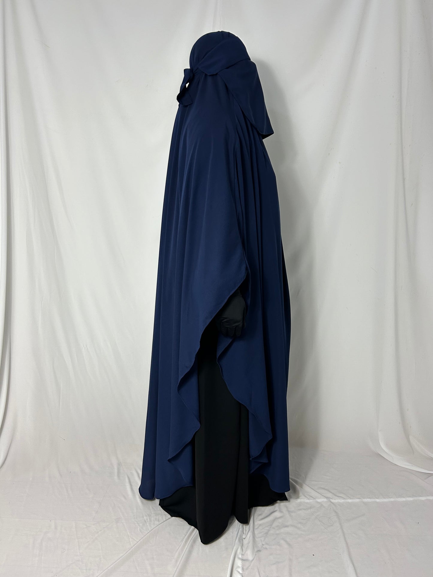 160cm Maxi Khimar with Matching Niqab - Navy