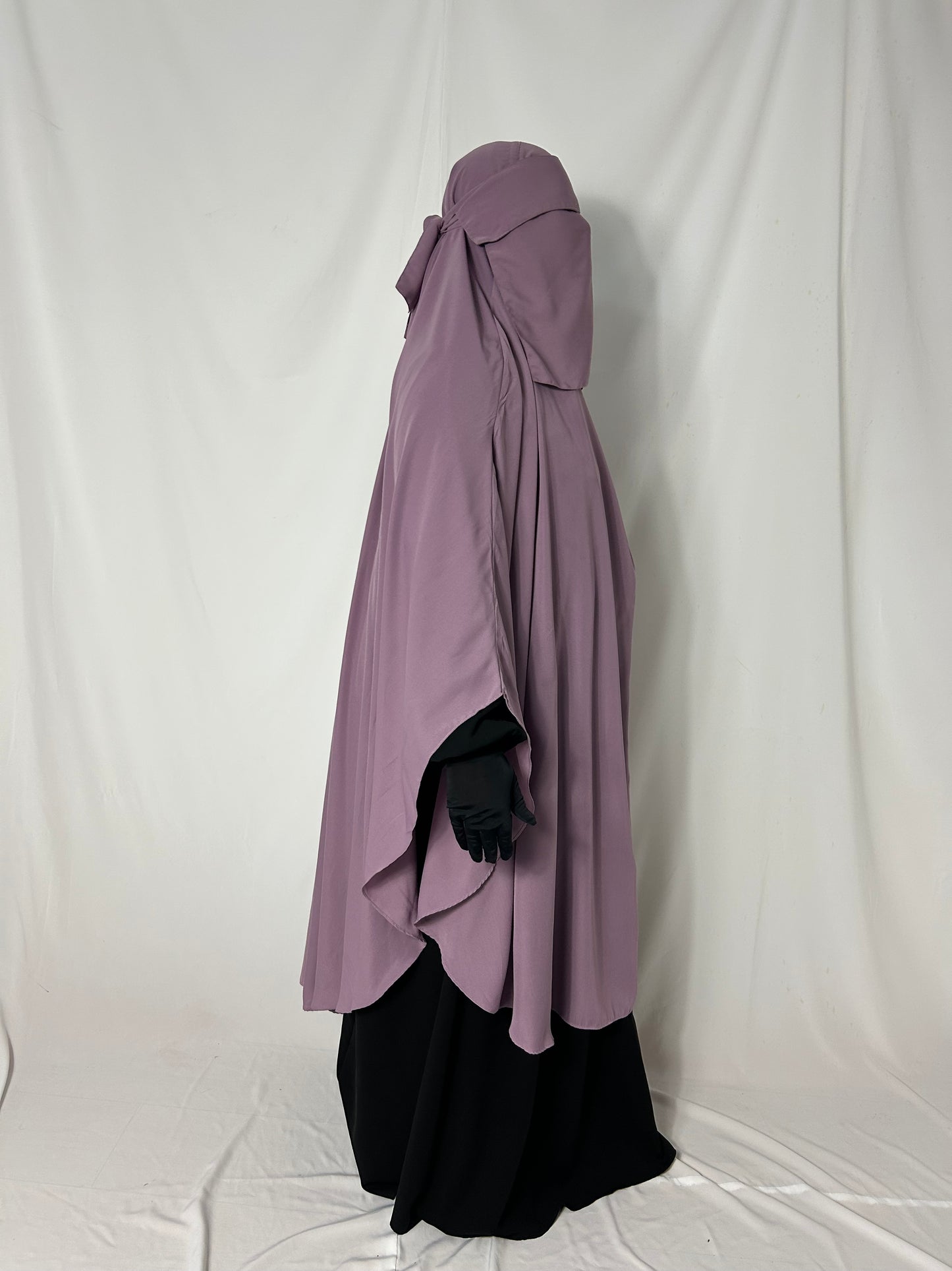 140cm Maxi Khimar With Matching Niqab  - Lavender