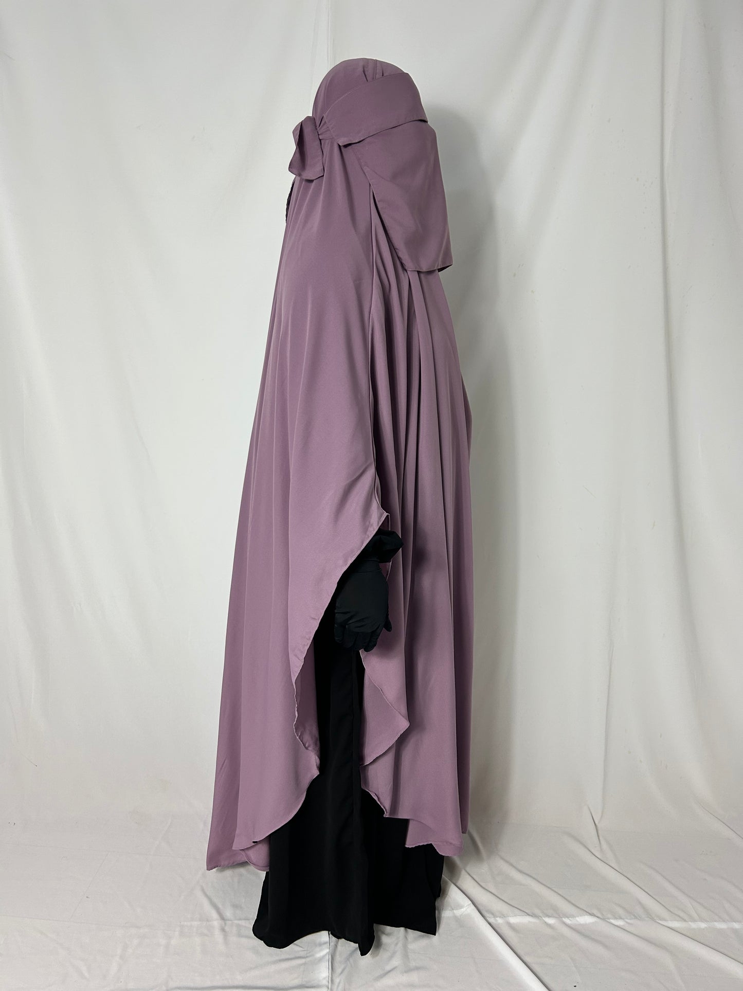 160cm Maxi Khimar With Matching Niqab  - Lavender