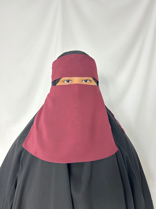 9’ Easy-Eating Niqab - Burgundy