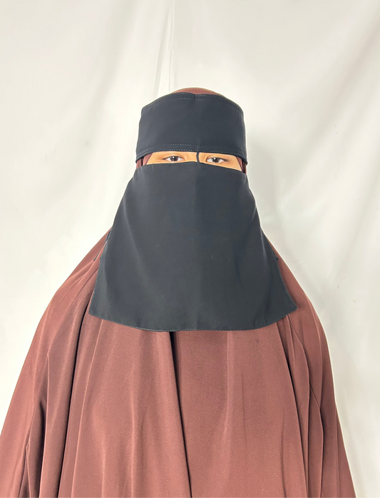 9’ Easy-Eating Niqab With Nose string- Black
