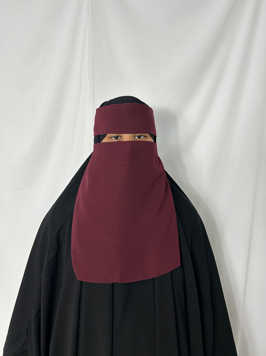13’ Easy-Eating Niqab - Burgundy