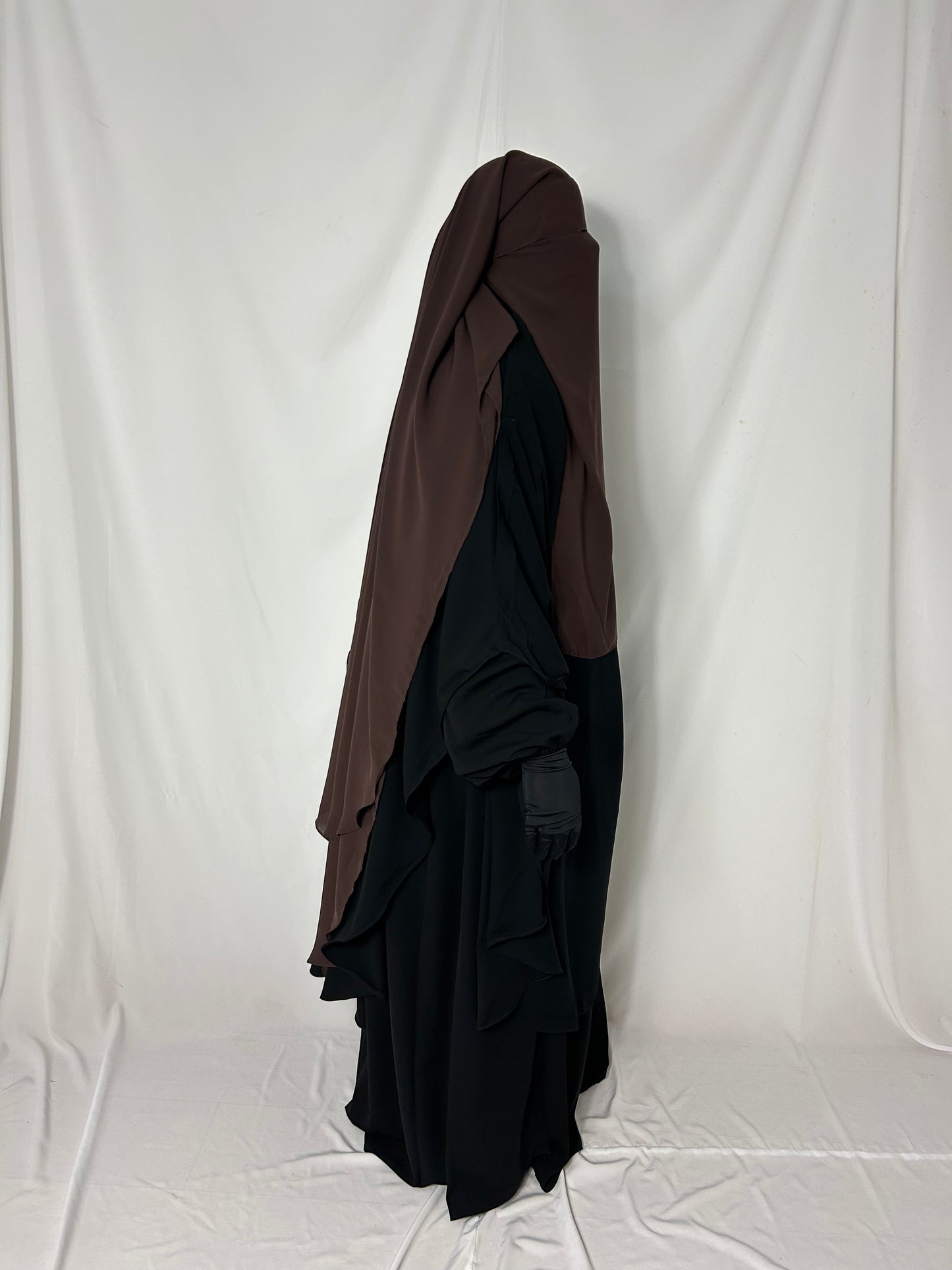 XL Eye-Flap Triple Layer Niqab - Brown