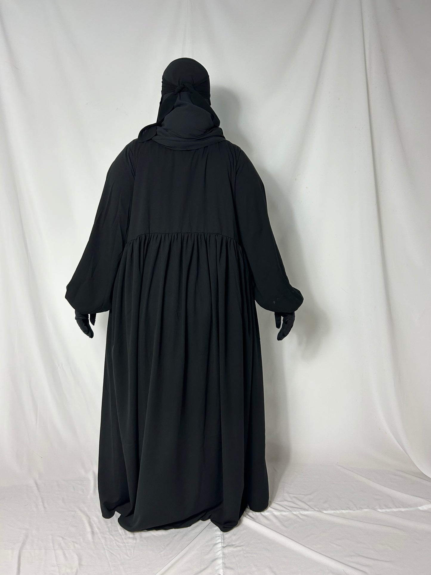 Ballon Sleeve Abaya - Black