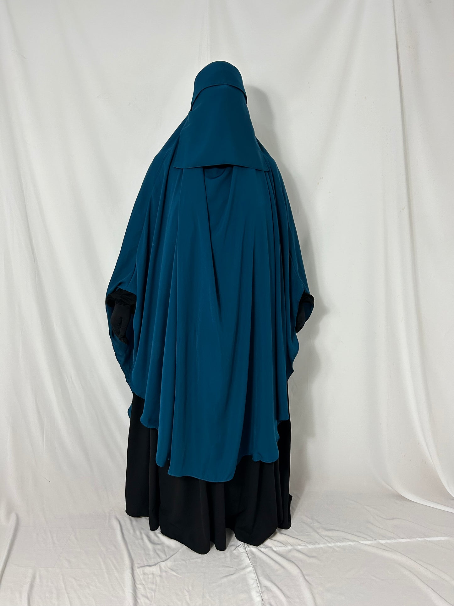140cm Maxi Khimar With Matching Niqab  - Teal