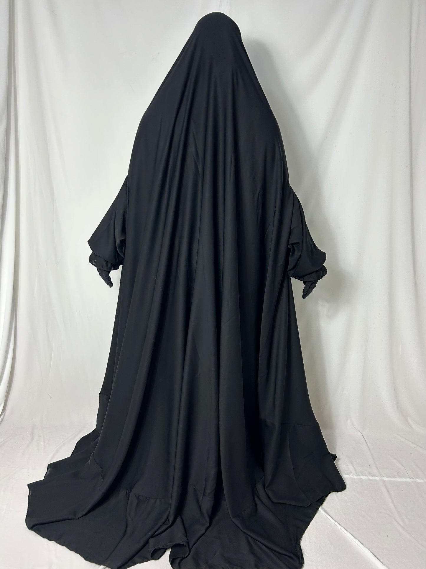 Saudi Flap Jilbab With Matching Niqab - Black