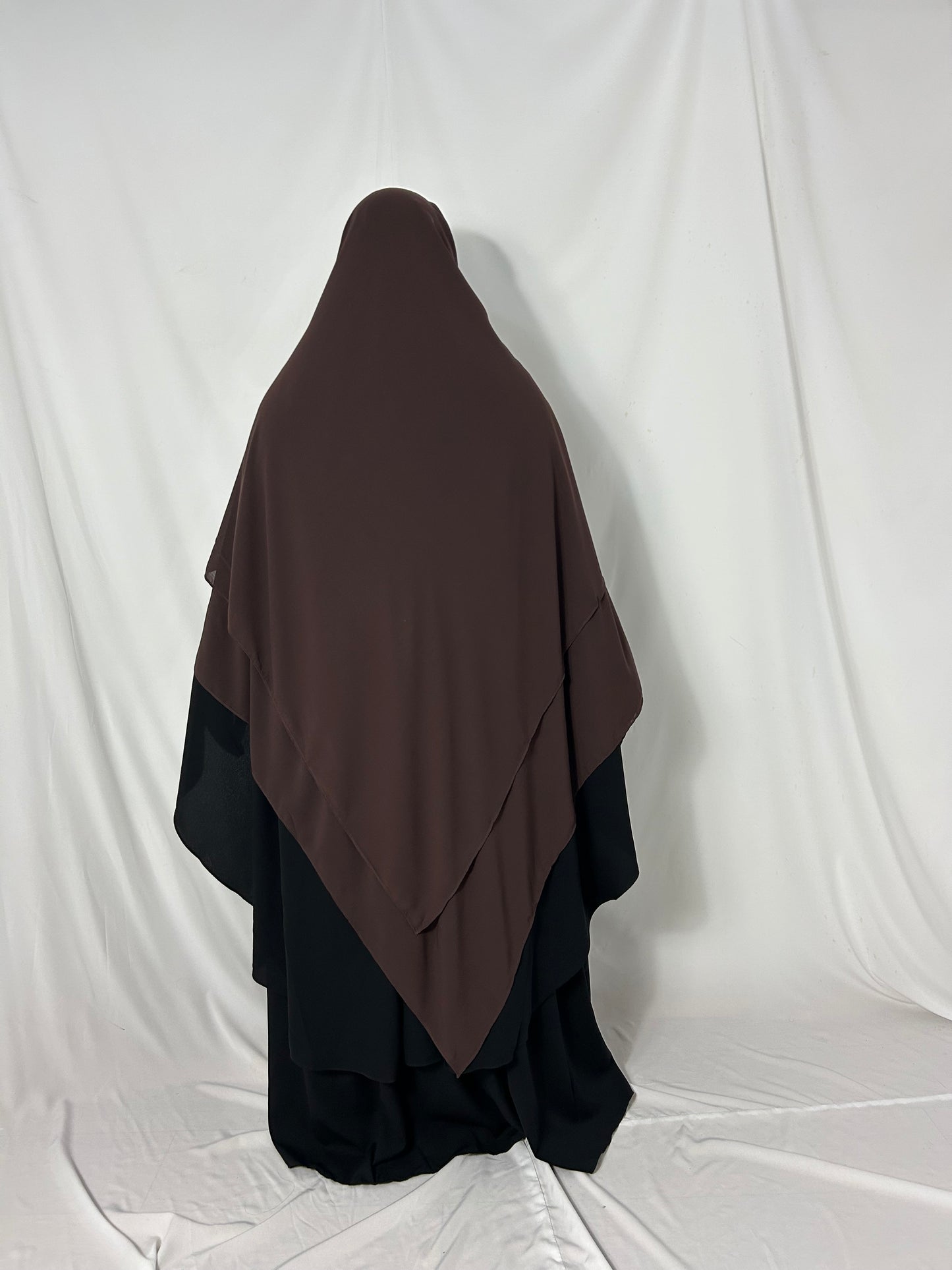 XL Diamond Eye-Flap Triple Layer Niqab - Brown