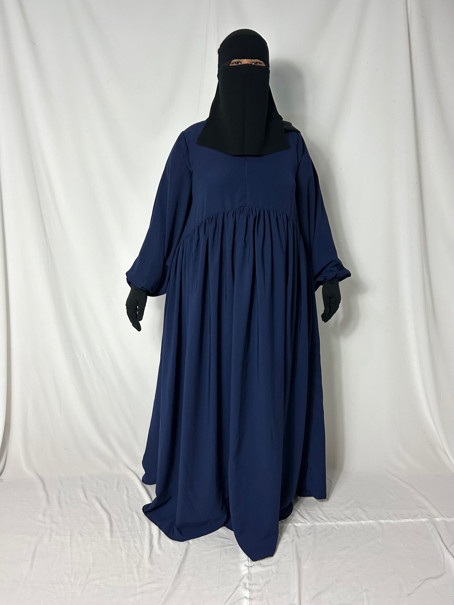 Ballon Sleeve Abaya - Navy