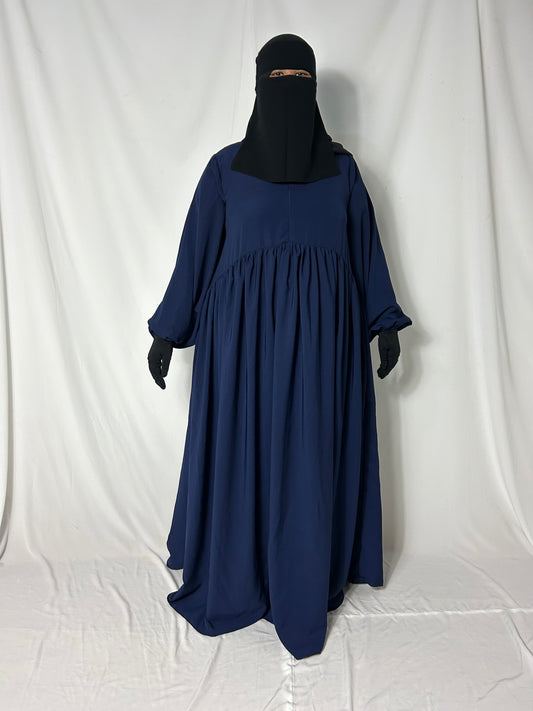 Ballon Sleeve Abaya - Navy