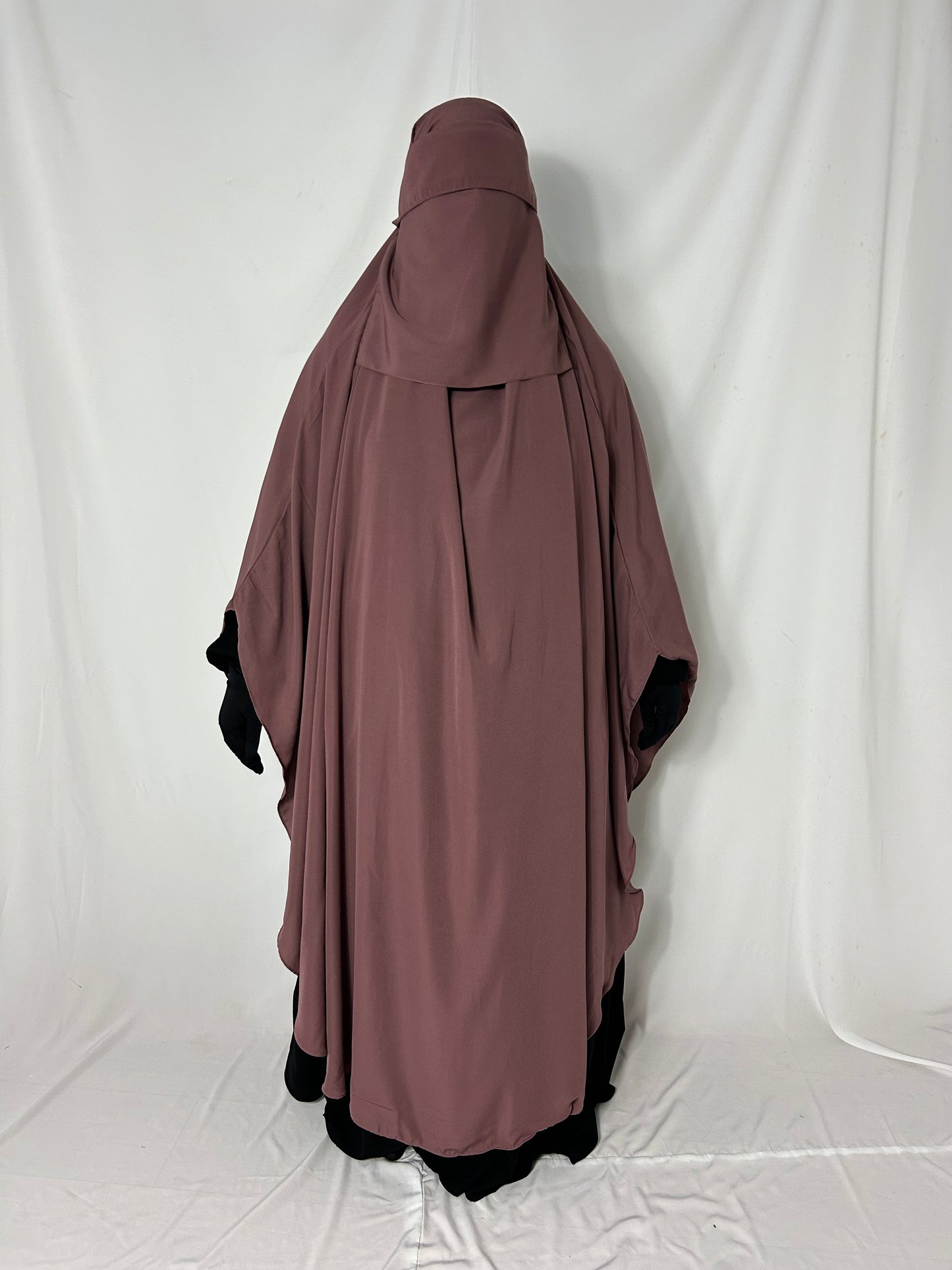 160cm Maxi Khimar With Matching Niqab  - Pink