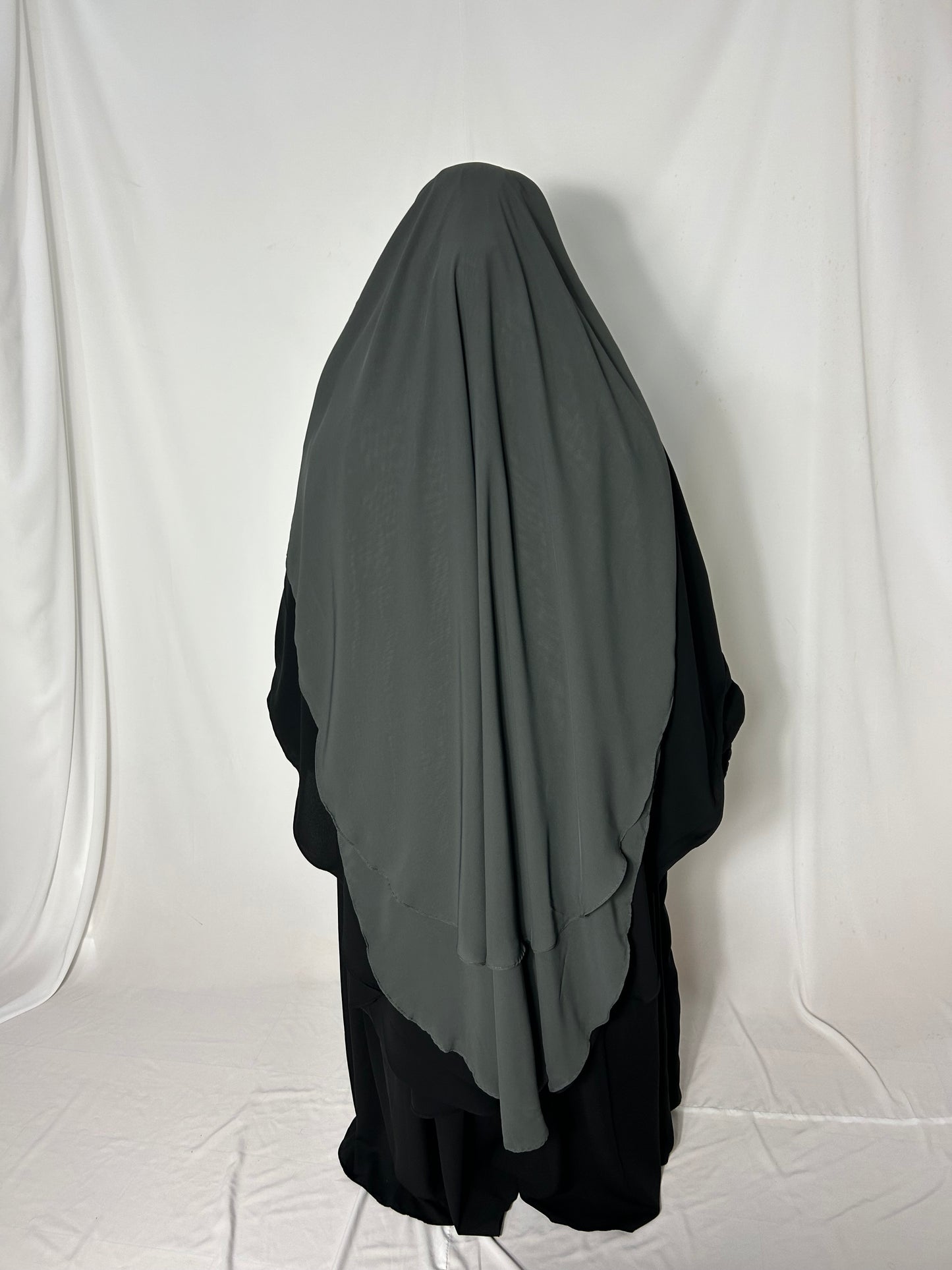 XL Eye-Flap Triple Layer Niqab - 
Grey