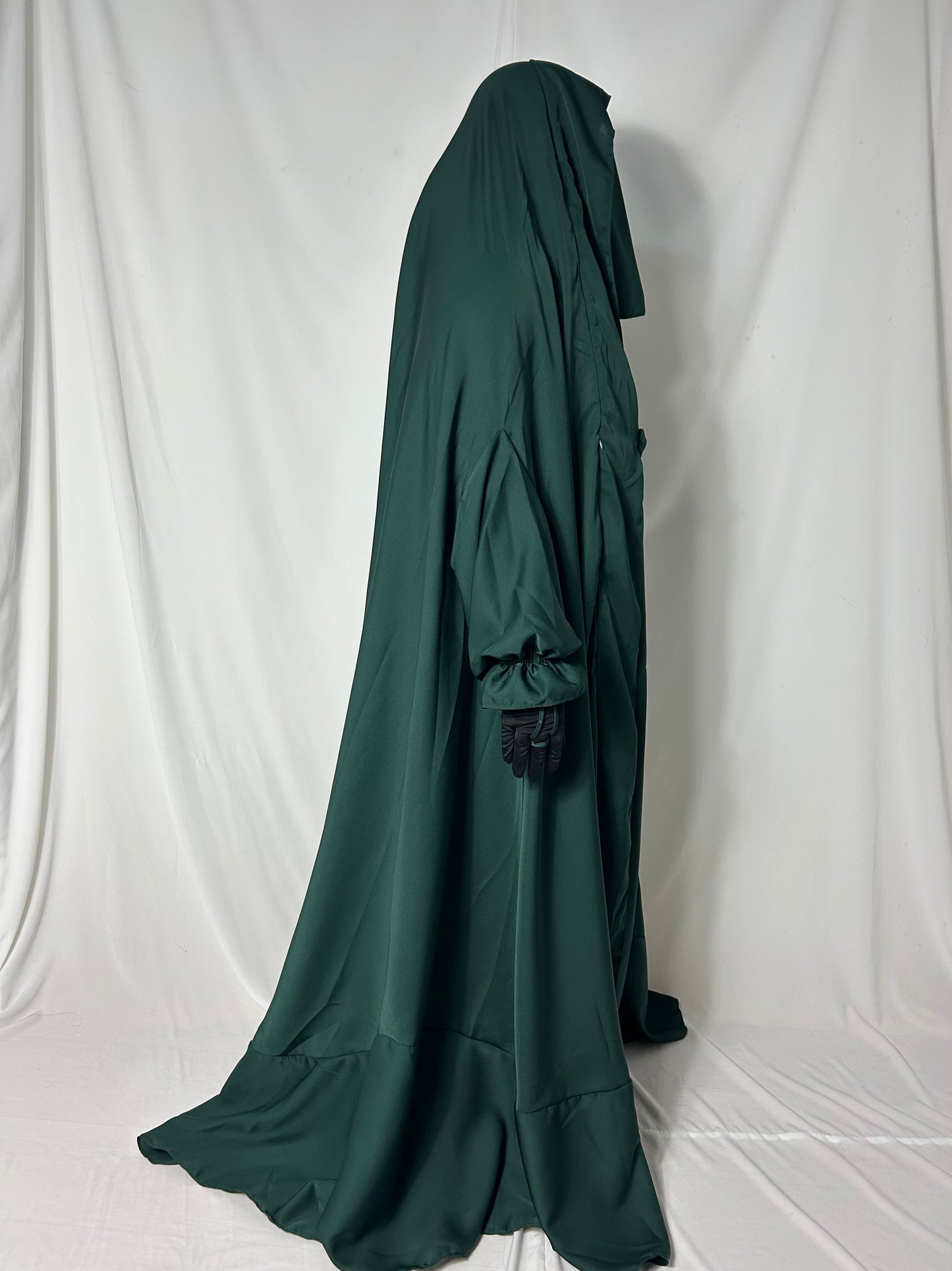 Saudi Flap Jilbab With Matching Niqab - Green