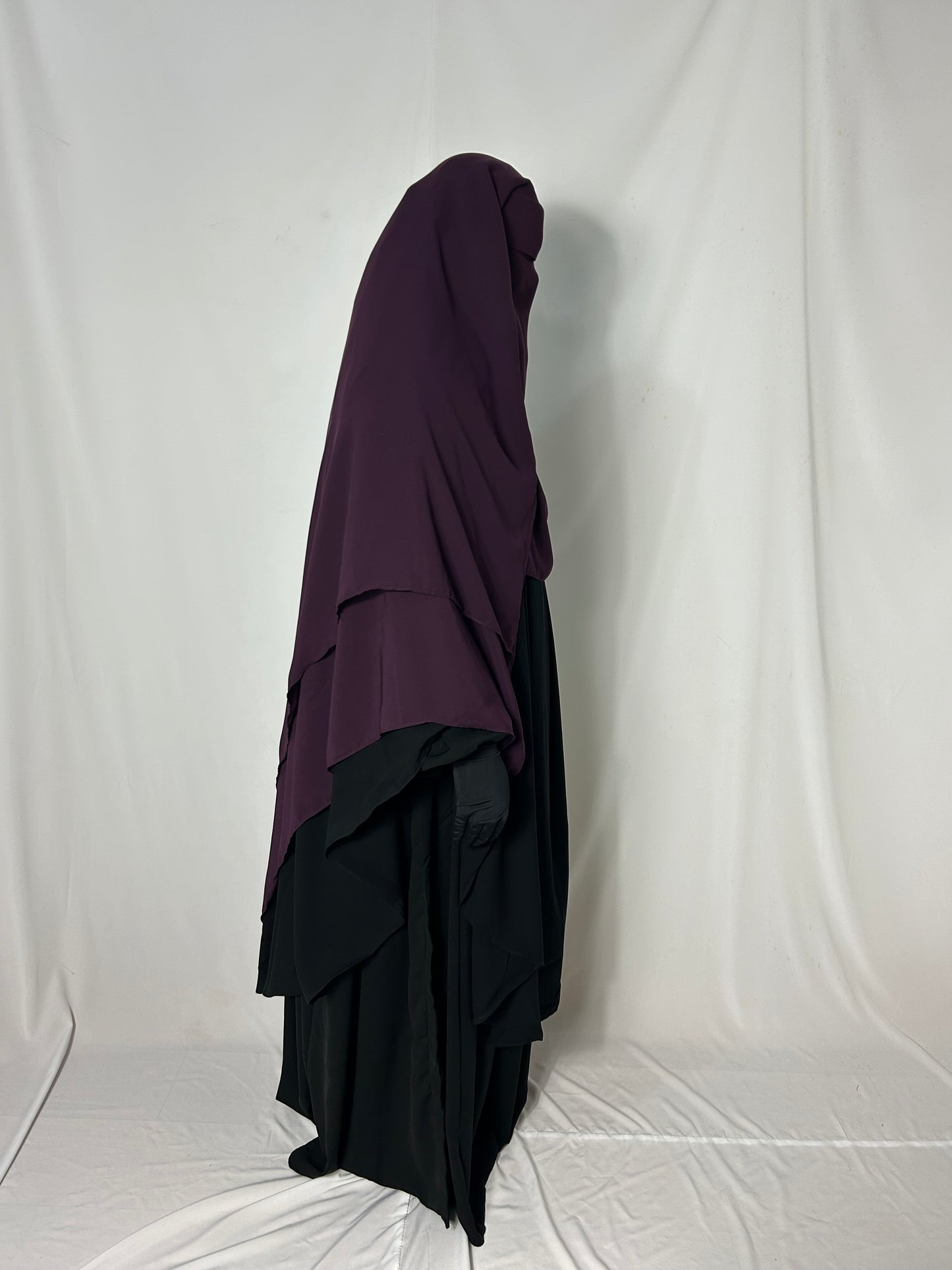 XL Diamond Eye-Flap Triple Layer Niqab - Purple