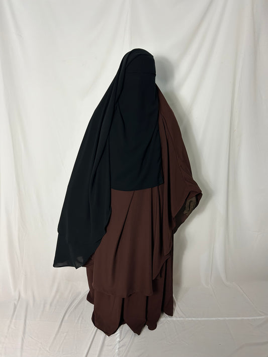 XL Eye-Flap Triple Layer Niqab - Black