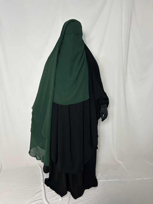 XL Eye-Flap Triple Layer Niqab - 
Green