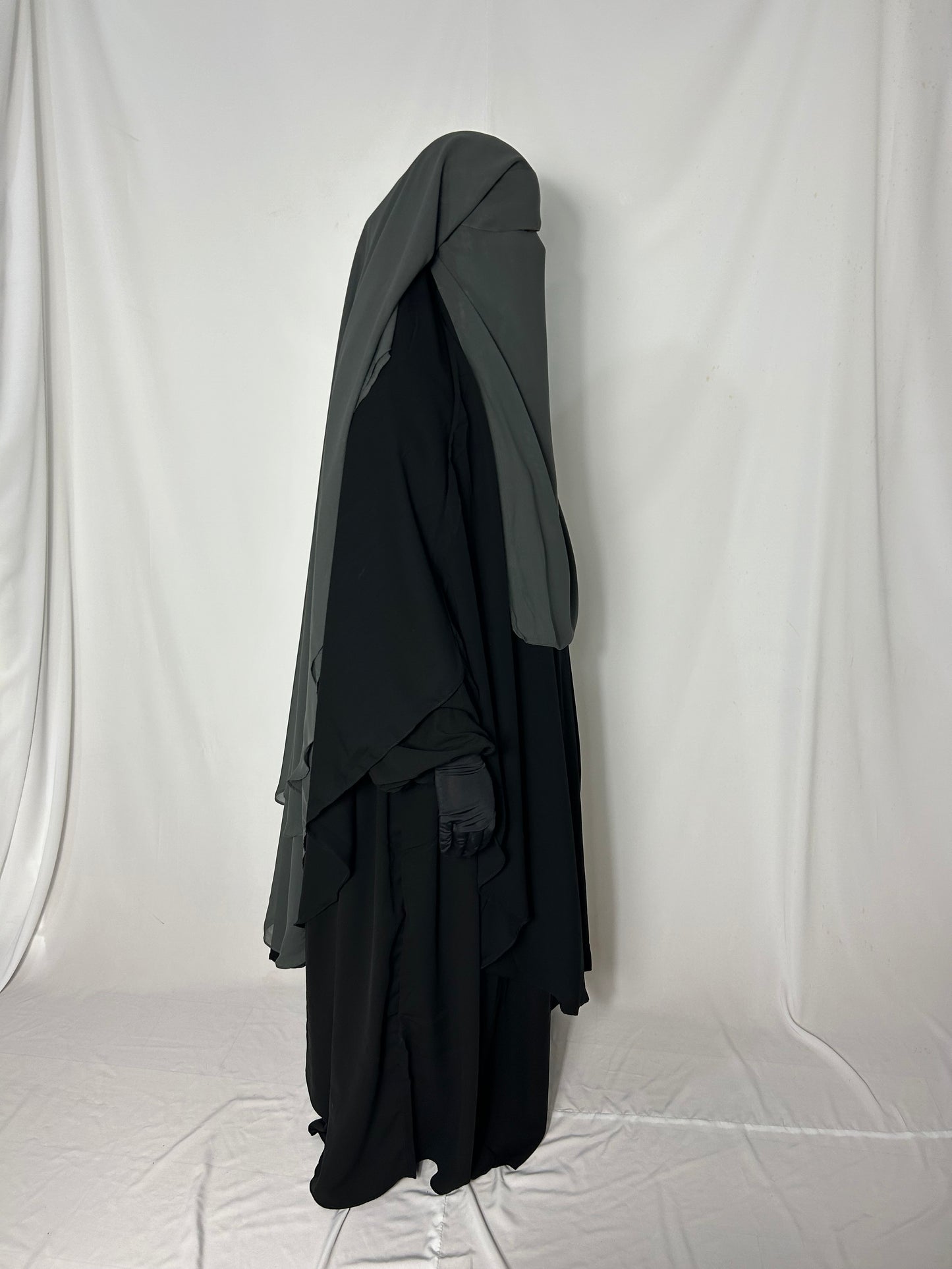 XL Eye-Flap Triple Layer Niqab - 
Grey