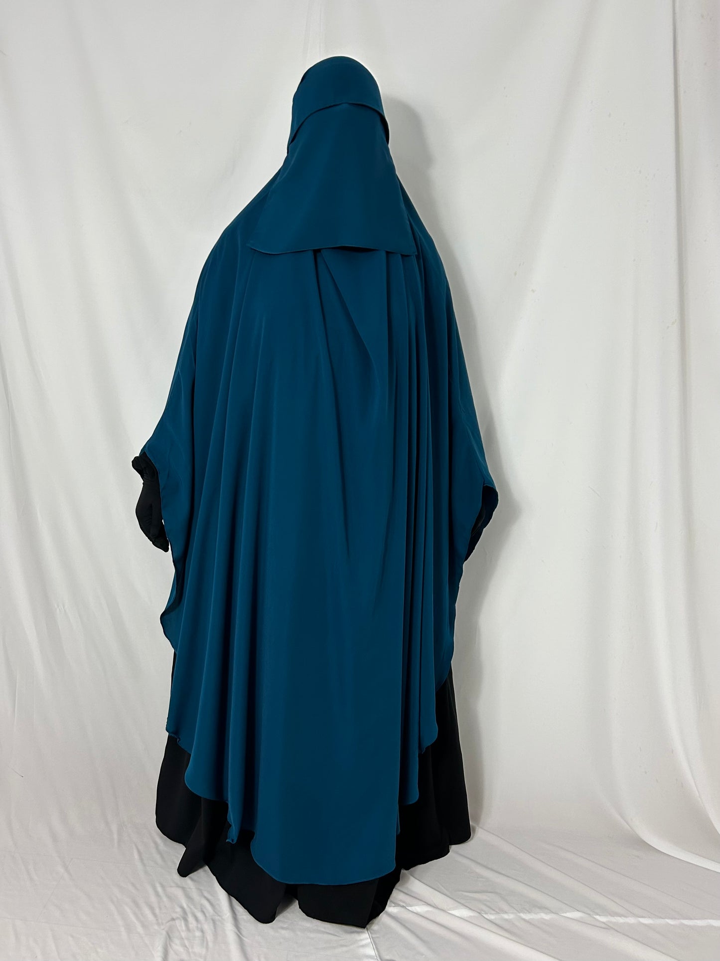 160cm Maxi Khimar With Matching Niqab  - Teal