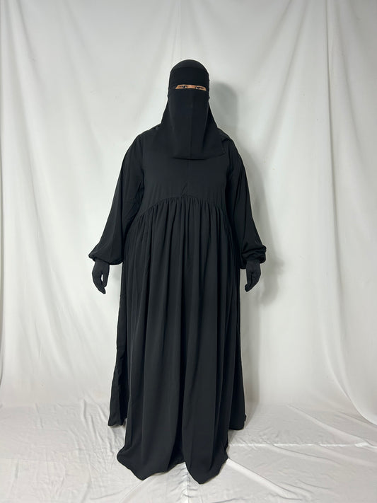 Ballon Sleeve Abaya - Black