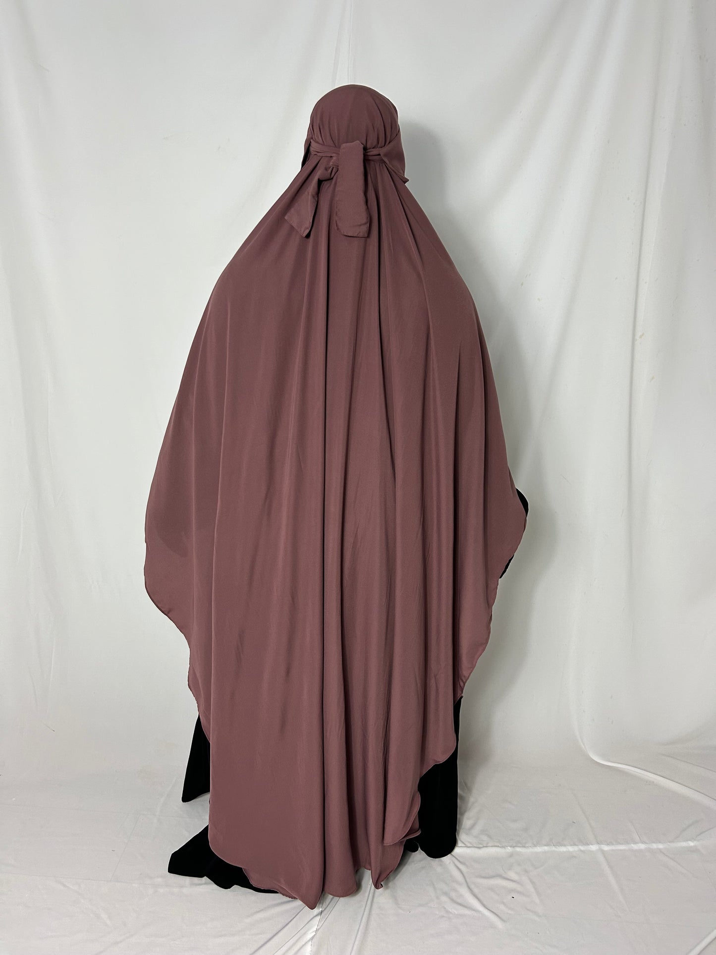 160cm Maxi Khimar With Matching Niqab  - Pink