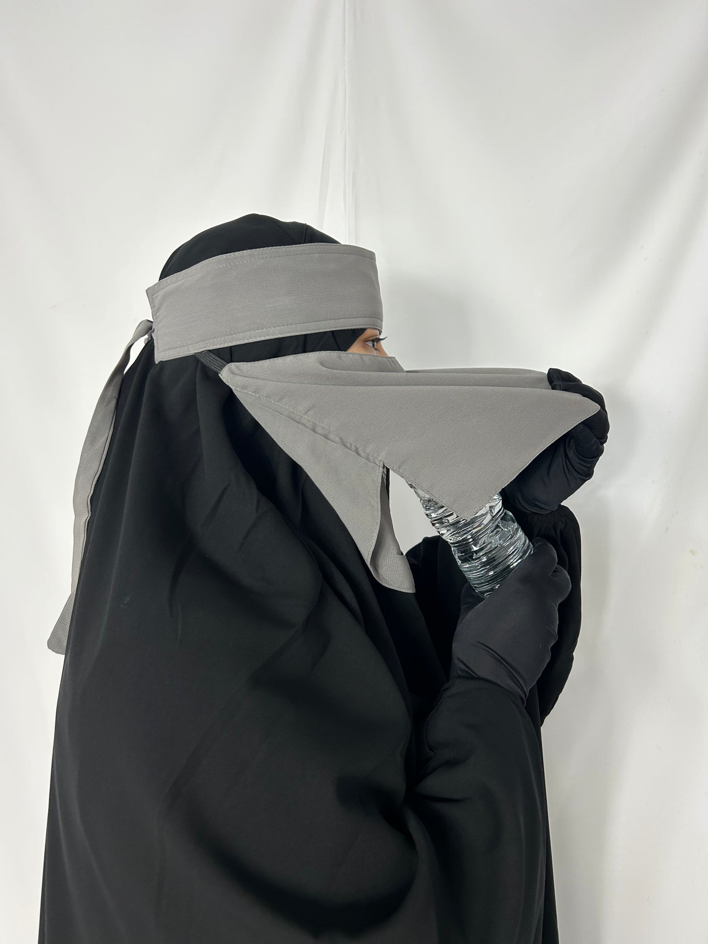 9’ Easy-Eating Niqab -Light grey