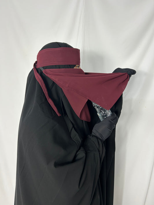 13’ Easy-Eating Niqab - Burgundy