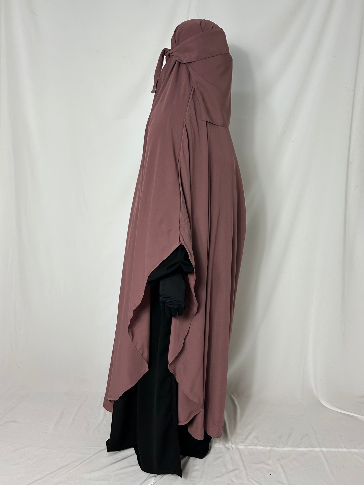 160cm Maxi Khimar With Matching Niqab  - Pink