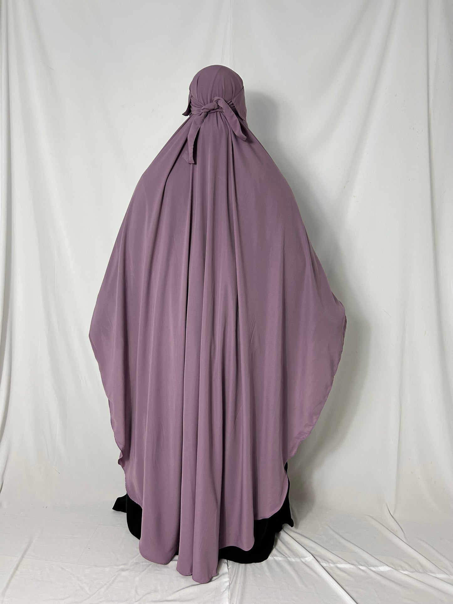 160cm Maxi Khimar With Matching Niqab  - Lavender