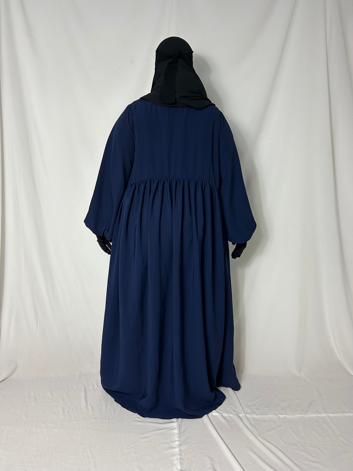 Ballon Sleeve Abaya - Navy