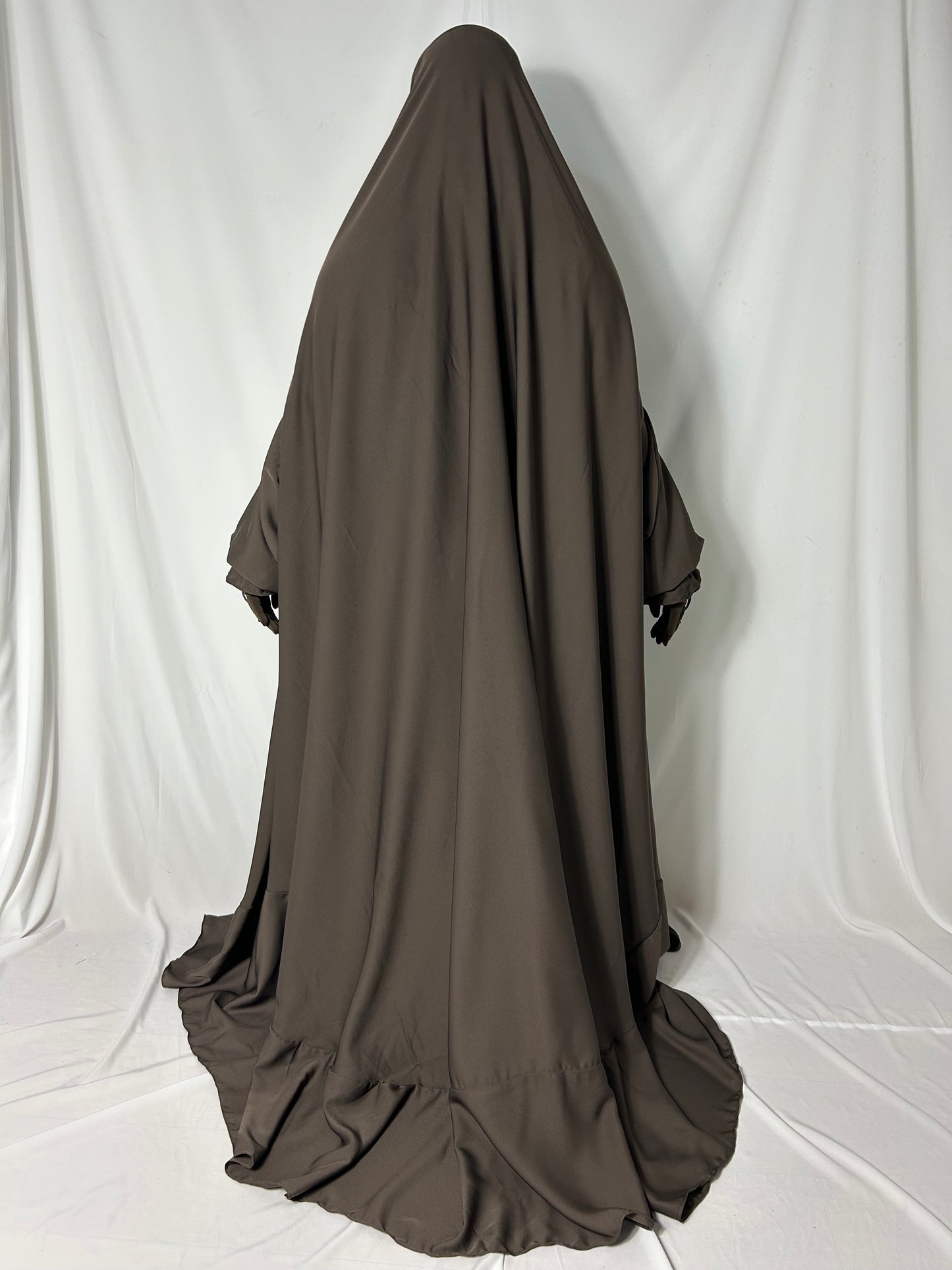 Saudi Flap Jilbab With Matching Niqab - Brown