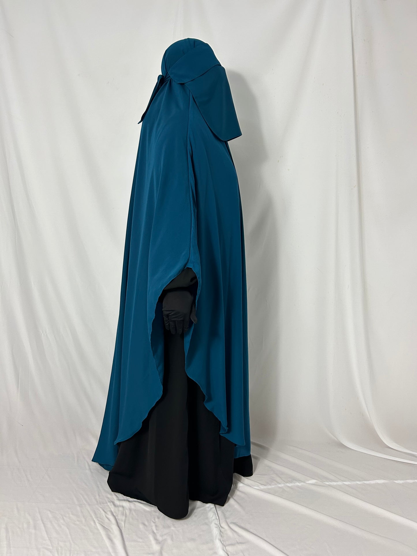 160cm Maxi Khimar With Matching Niqab  - Teal
