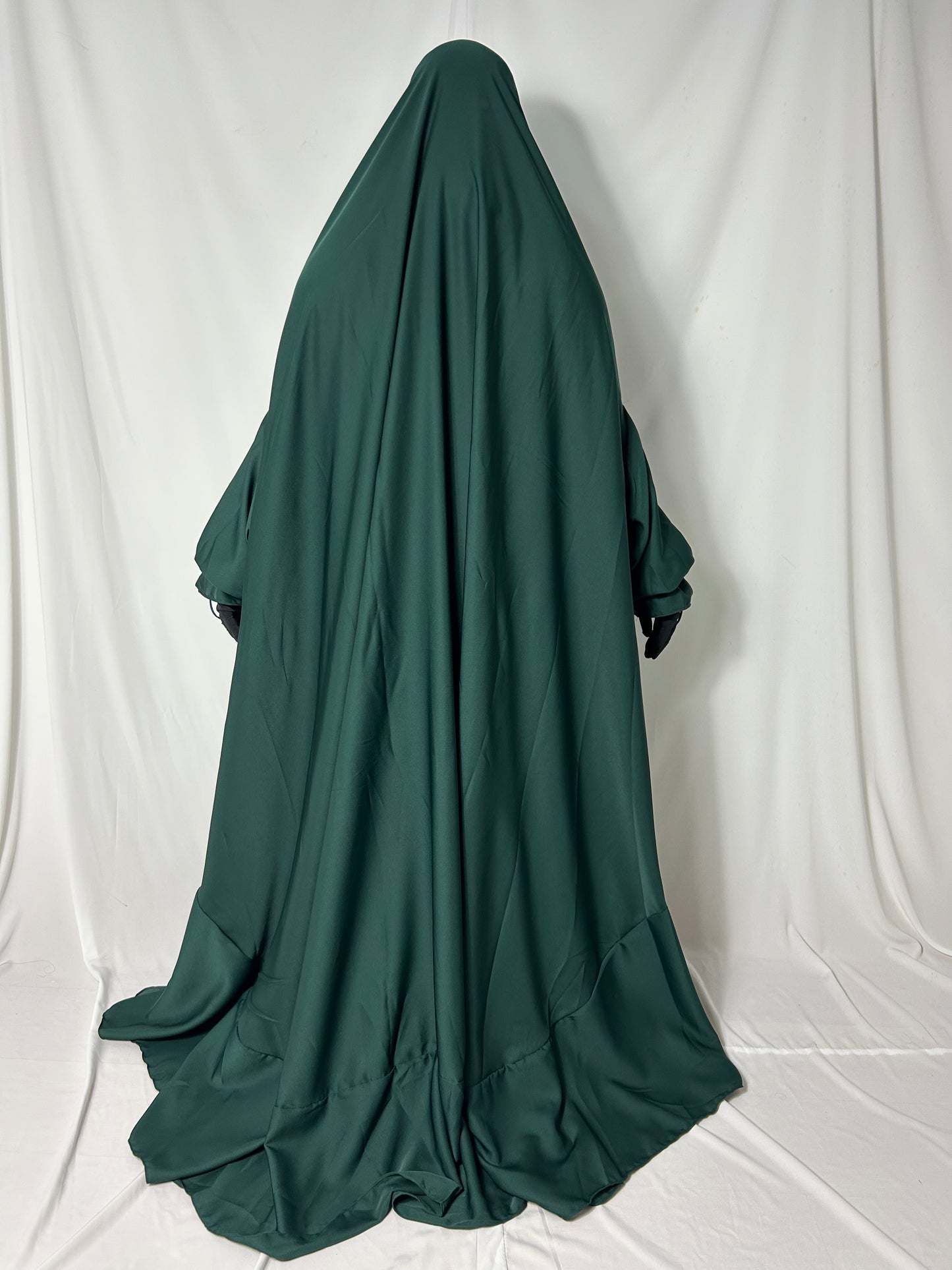 Saudi Flap Jilbab With Matching Niqab - Green