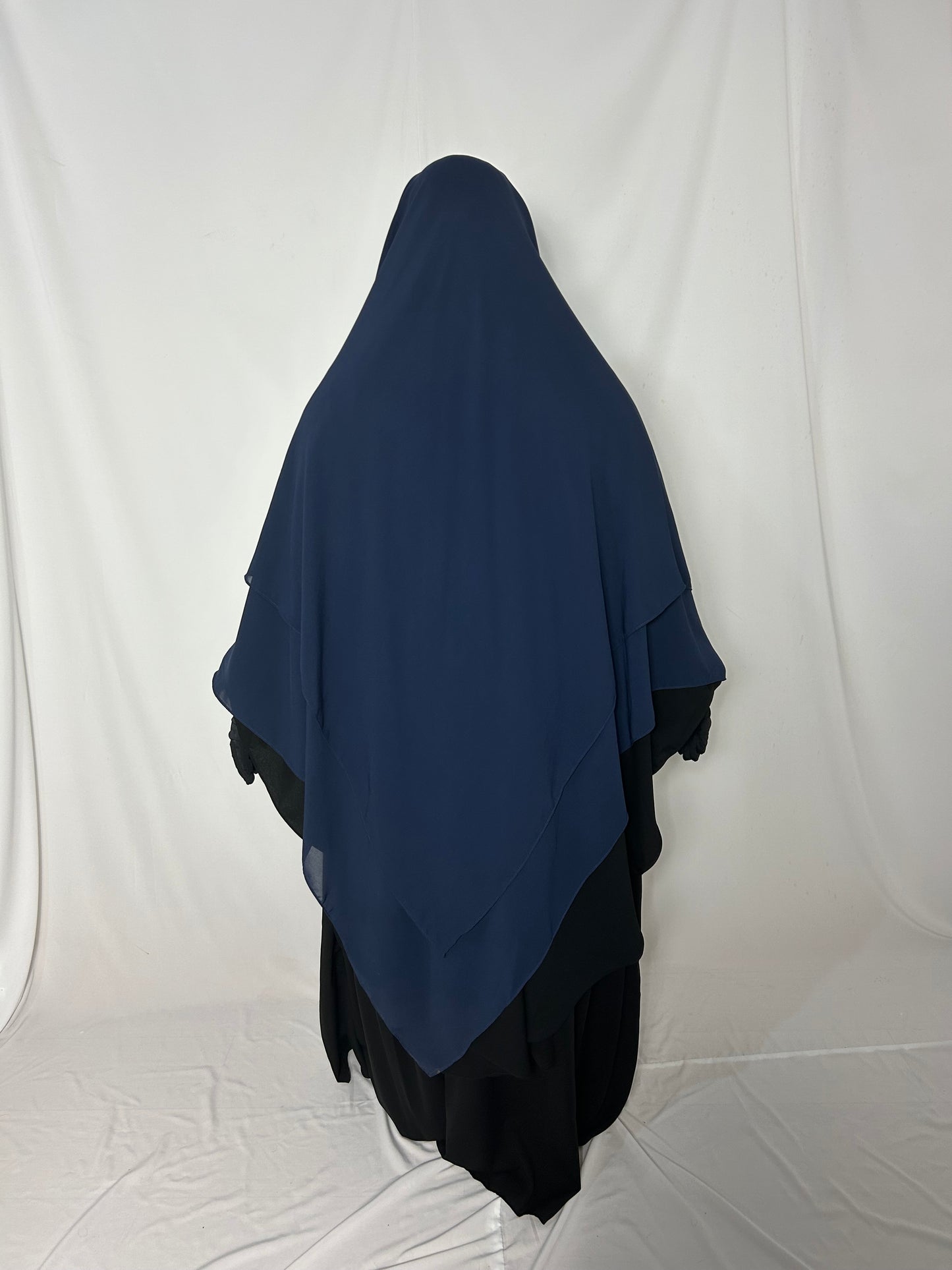 XL Diamond Eye-Flap Triple Layer Niqab - Navy