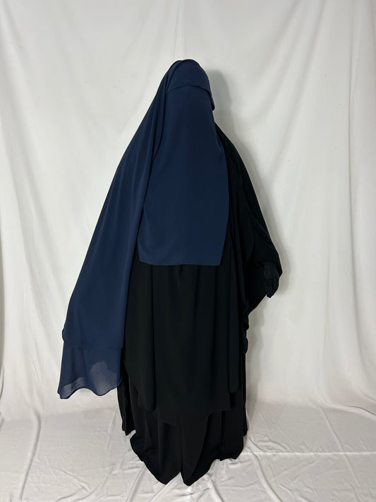 XL Eye-Flap Triple Layer Niqab - Navy