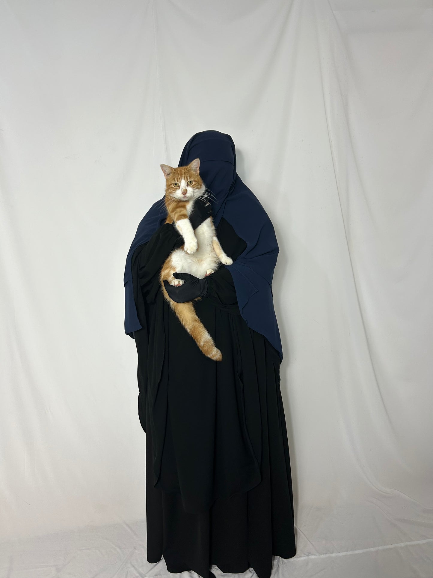 XL Diamond Eye-Flap Triple Layer Niqab - Navy