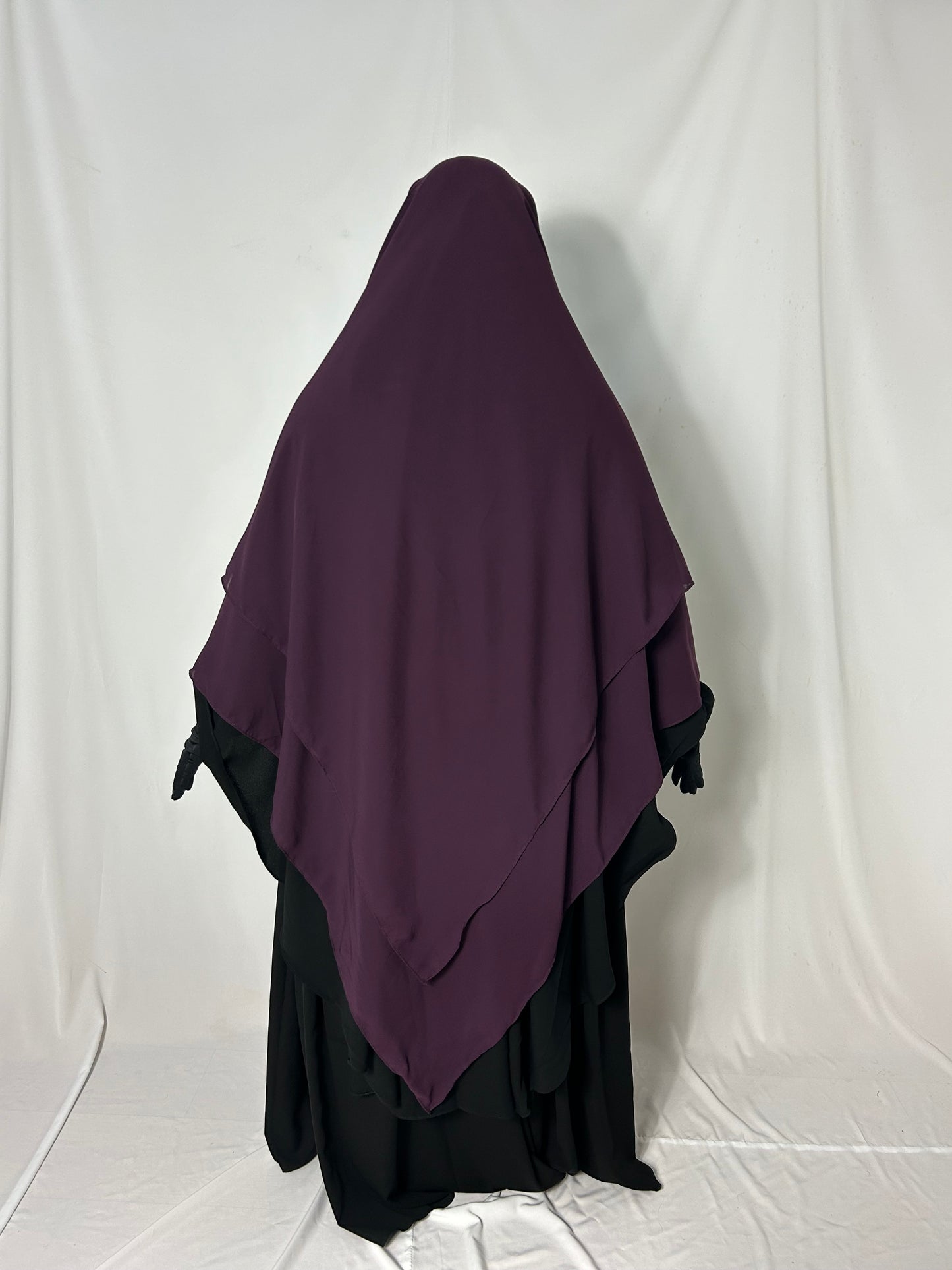 XL Diamond Eye-Flap Triple Layer Niqab - Purple