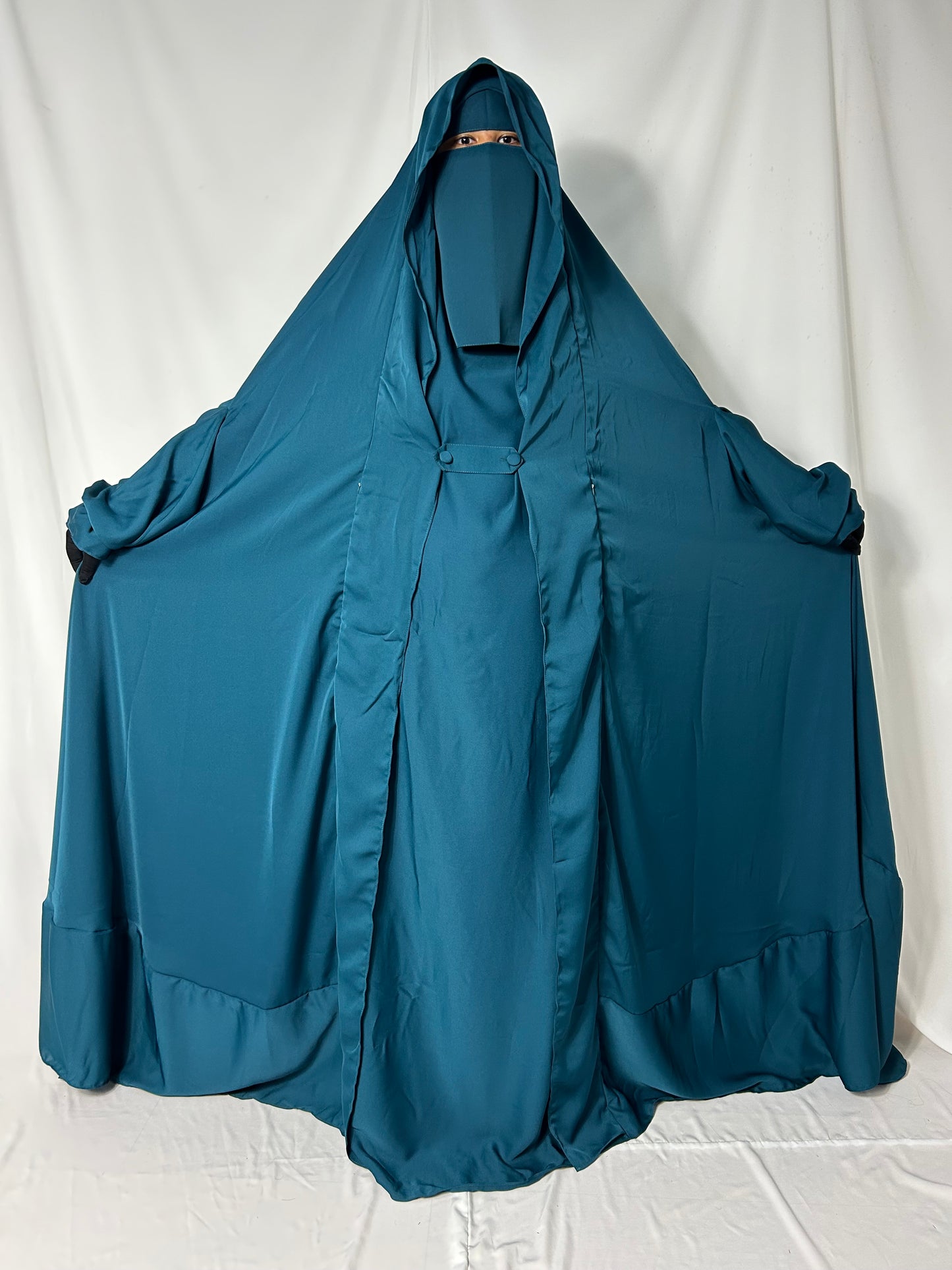 Saudi Flap Jilbab With Matching Niqab - Teal