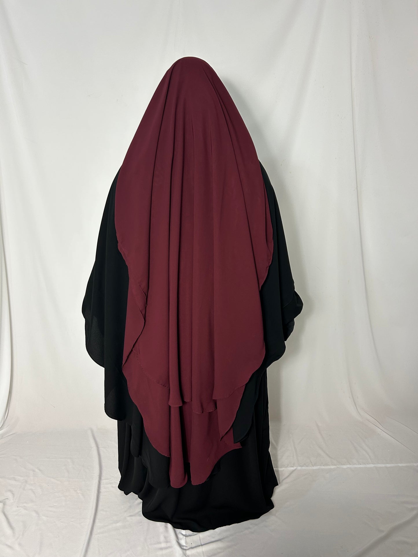 XL Eye-Flap Triple Layer Niqab - Burgundy