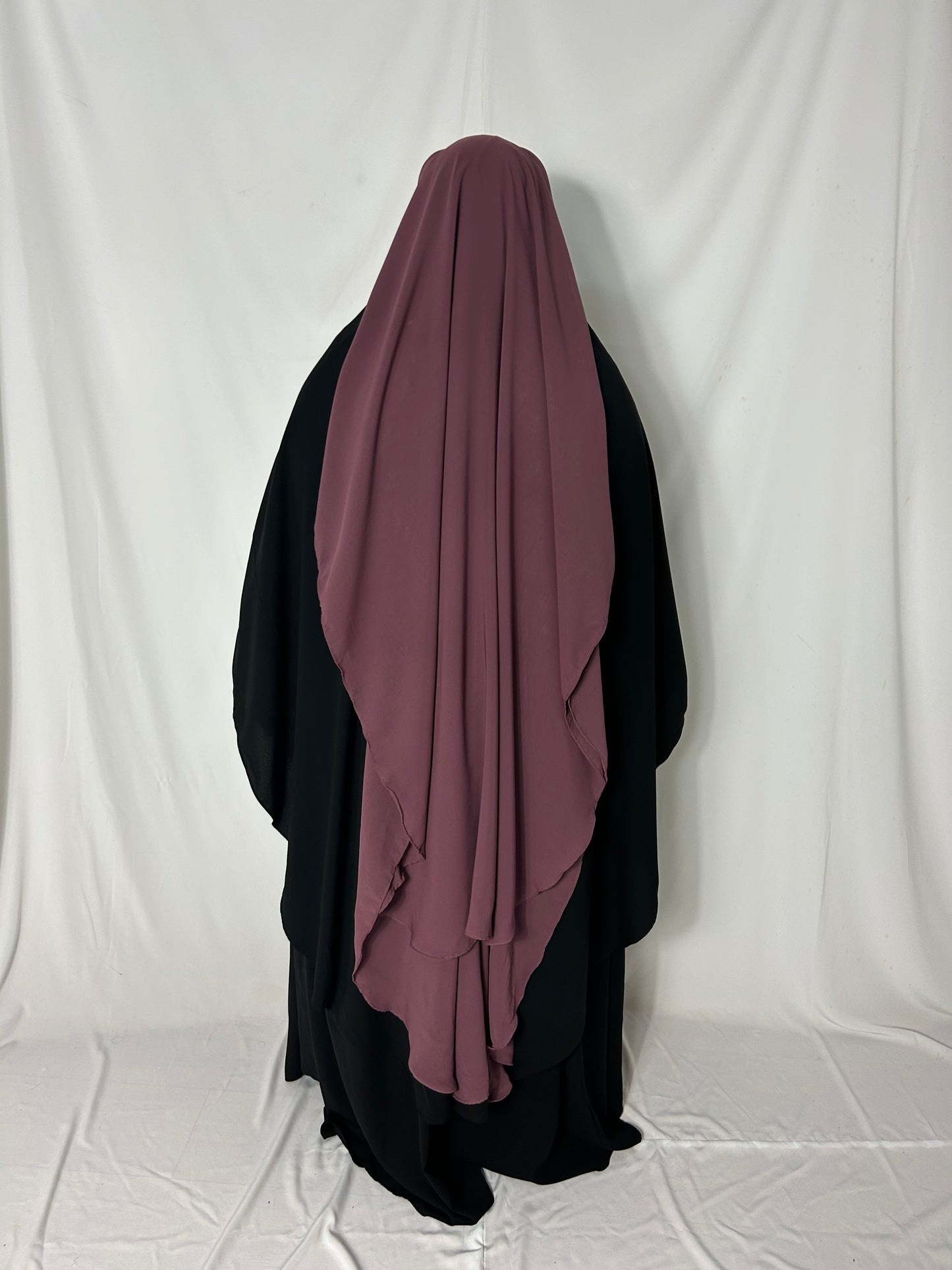 XL Eye-Flap Triple Layer Niqab - Dusty Pink