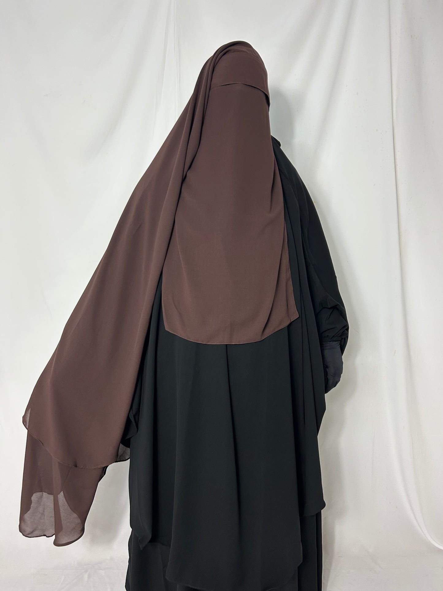 XL Eye-Flap Triple Layer Niqab - Brown